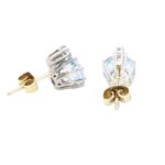 Aquamarin Ohrstecker Gelb-, Weißgold 585/ 14 Karat mit 0,06 ct Diamanten - Bild 4 Vorschau