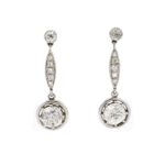 Freco Ohrhänger Platin 950, Gelbgold 750/ 18 Karat mit 2,28 ct Diamanten Vorschau