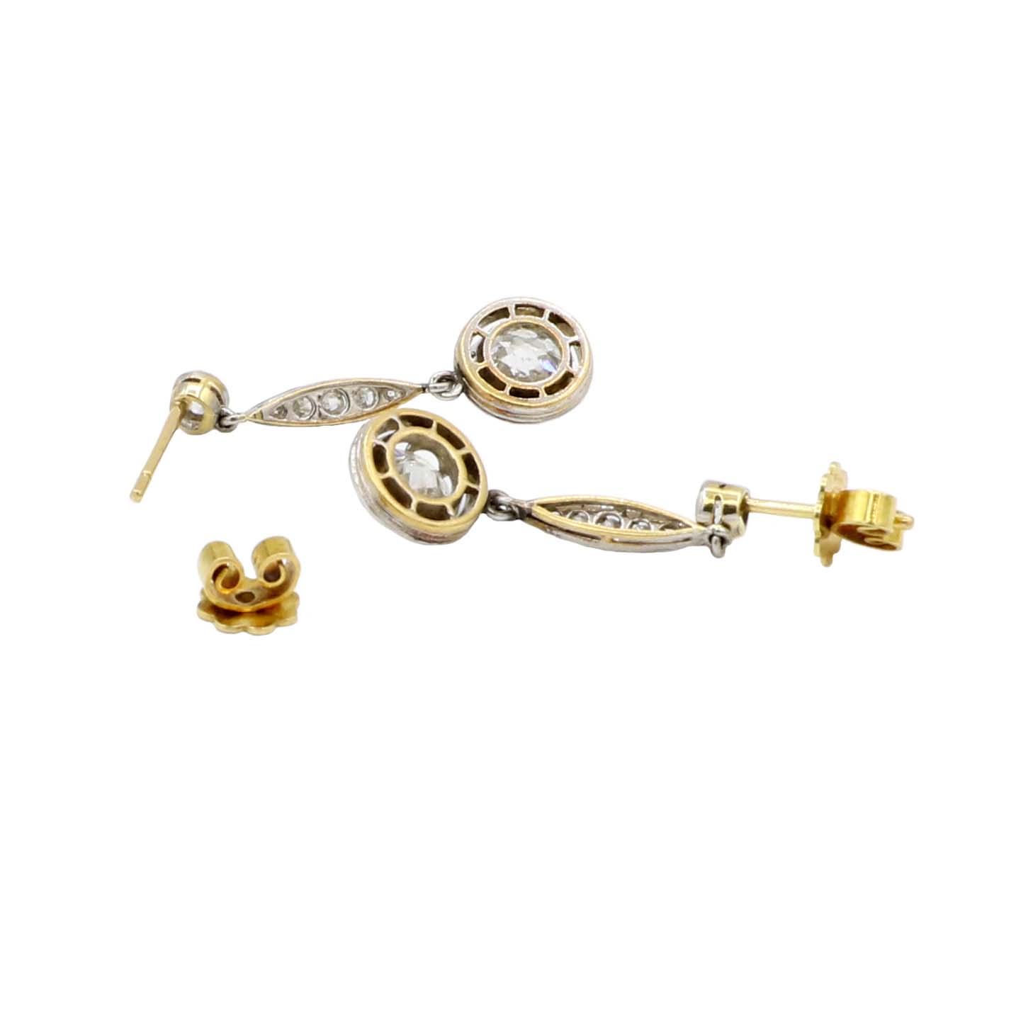Freco Ohrhänger Platin 950, Gelbgold 750/ 18 Karat mit 2,28 ct Diamanten - Bild 3