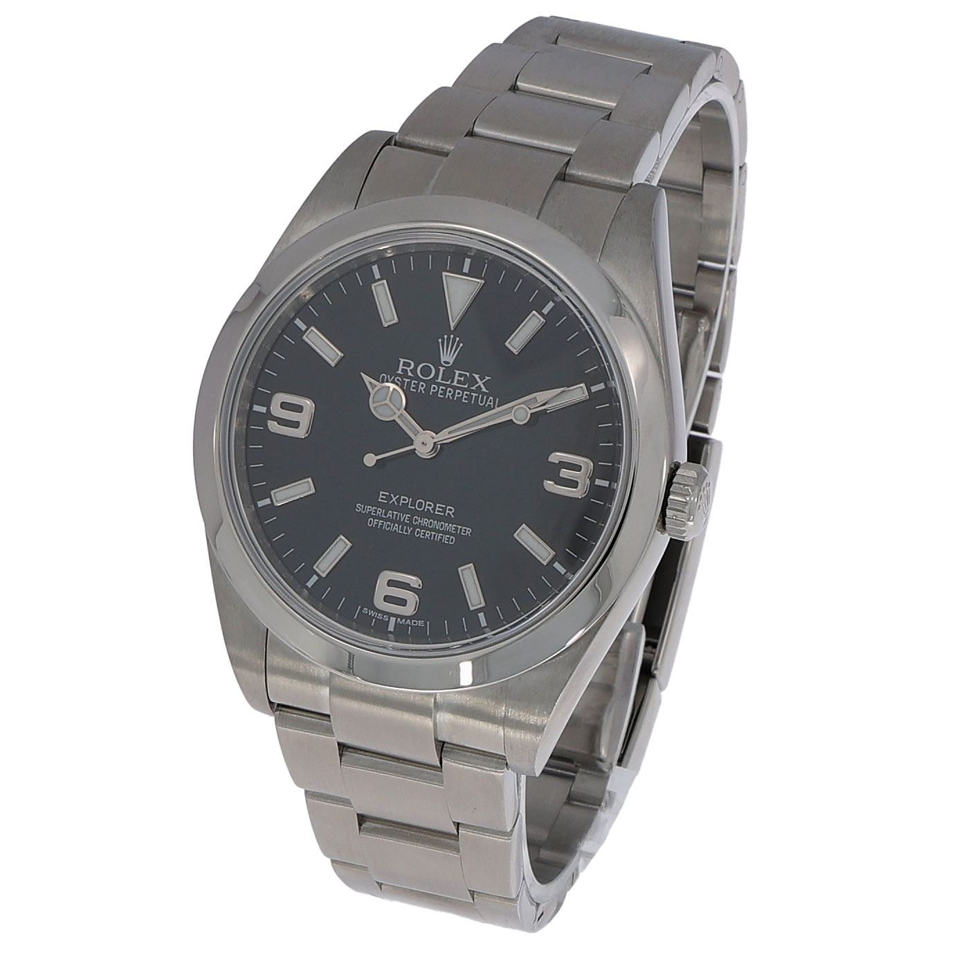 Rolex Explorer I Ref. 214270 Steel Black Dial with Wempe Invoice 2012 Service 03/2025
