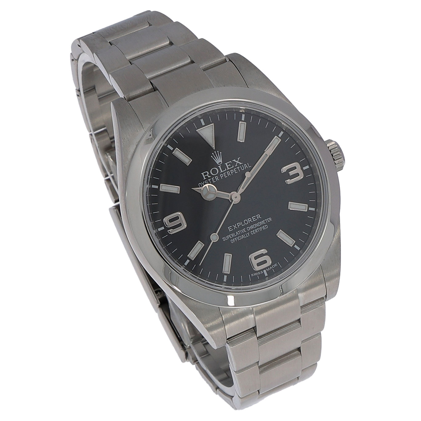 Rolex Explorer I Ref. 214270 Steel Black Dial with Wempe Invoice 2012 Service 03/2025