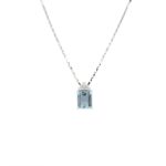 Aquamarin Collier 45 cm Weißgold 585/ 14 Karat mit 0,48 ct. Diamanten Vorschau
