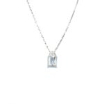 Aquamarin Collier 45 cm Weißgold 585/ 14 Karat mit 0,48 ct. Diamanten Vorschau