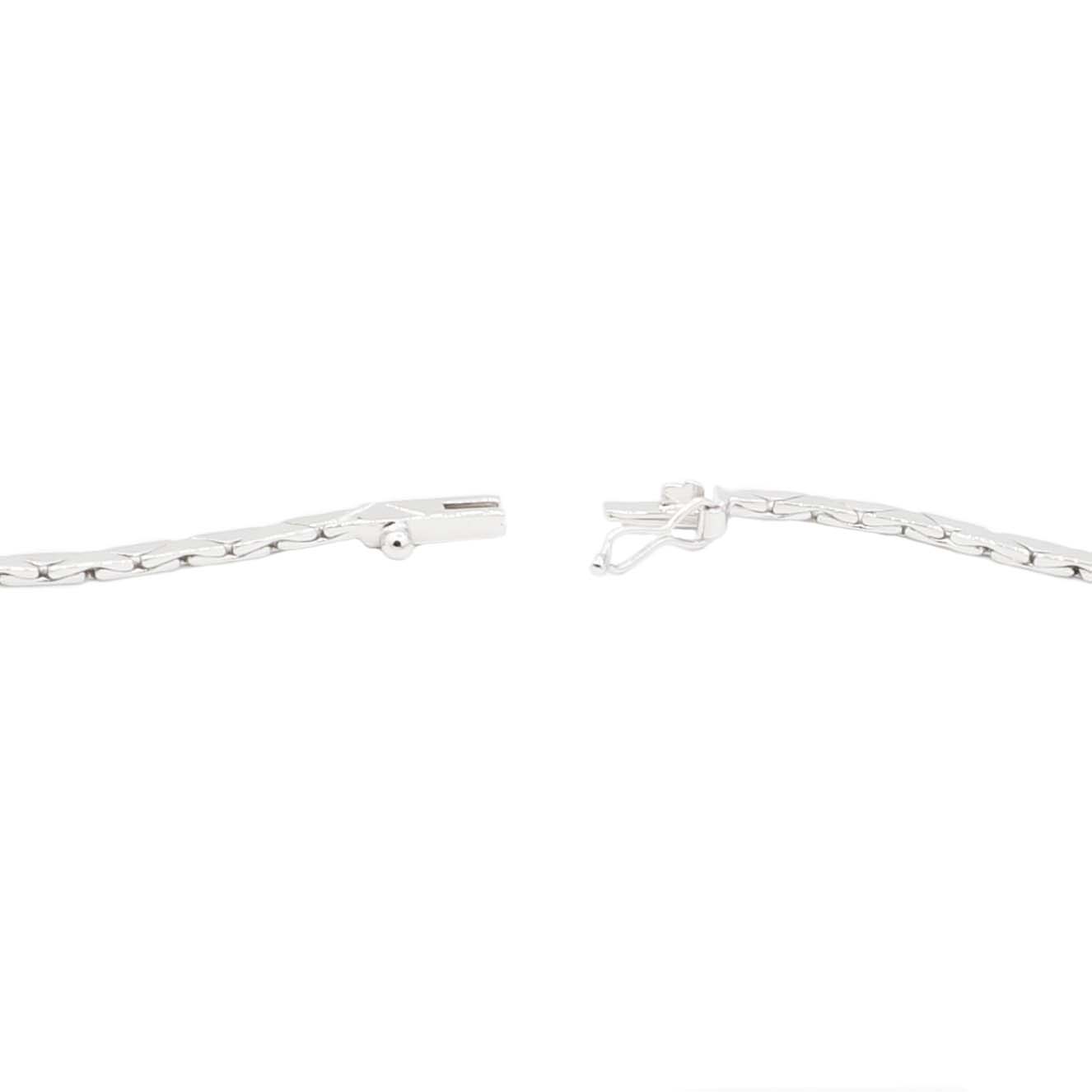 Aquamarin Collier 45 cm Weißgold 585/ 14 Karat mit 0,48 ct. Diamanten
