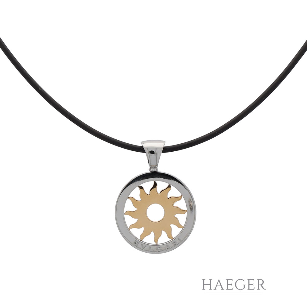 Bulgari Tondo Sun Collier Edelstahl, Gelbgold 18 Karat