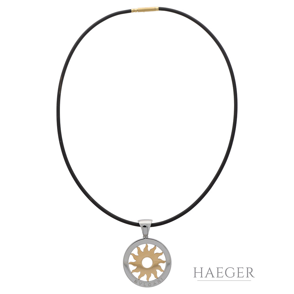 Bulgari Tondo Sun Collier Edelstahl, Gelbgold 18 Karat