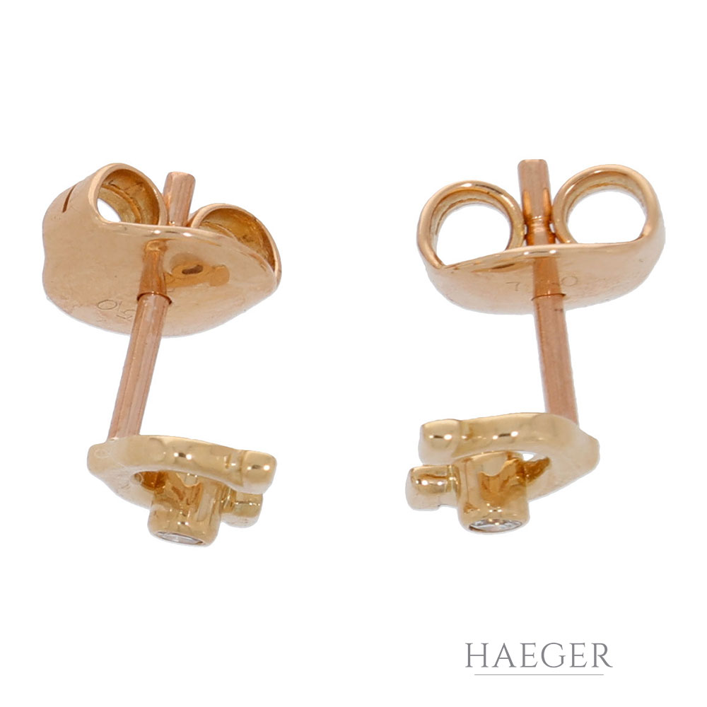Cartier Ohrstecker Gelbgold 750/ 18 Karat mit 0,04 ct Diamanten - Bild 3
