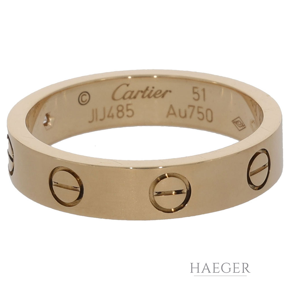 Cartier Love Ring Gr. 51 kleines Modell mit einem Diamanten Gelbgold 750/ 18 Karat