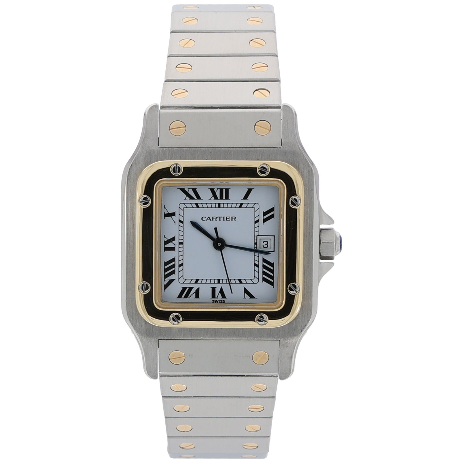Cartier Santos Carree Ref. 2961 Steel/Gold 18K automatic 1990's Vintage Watch
