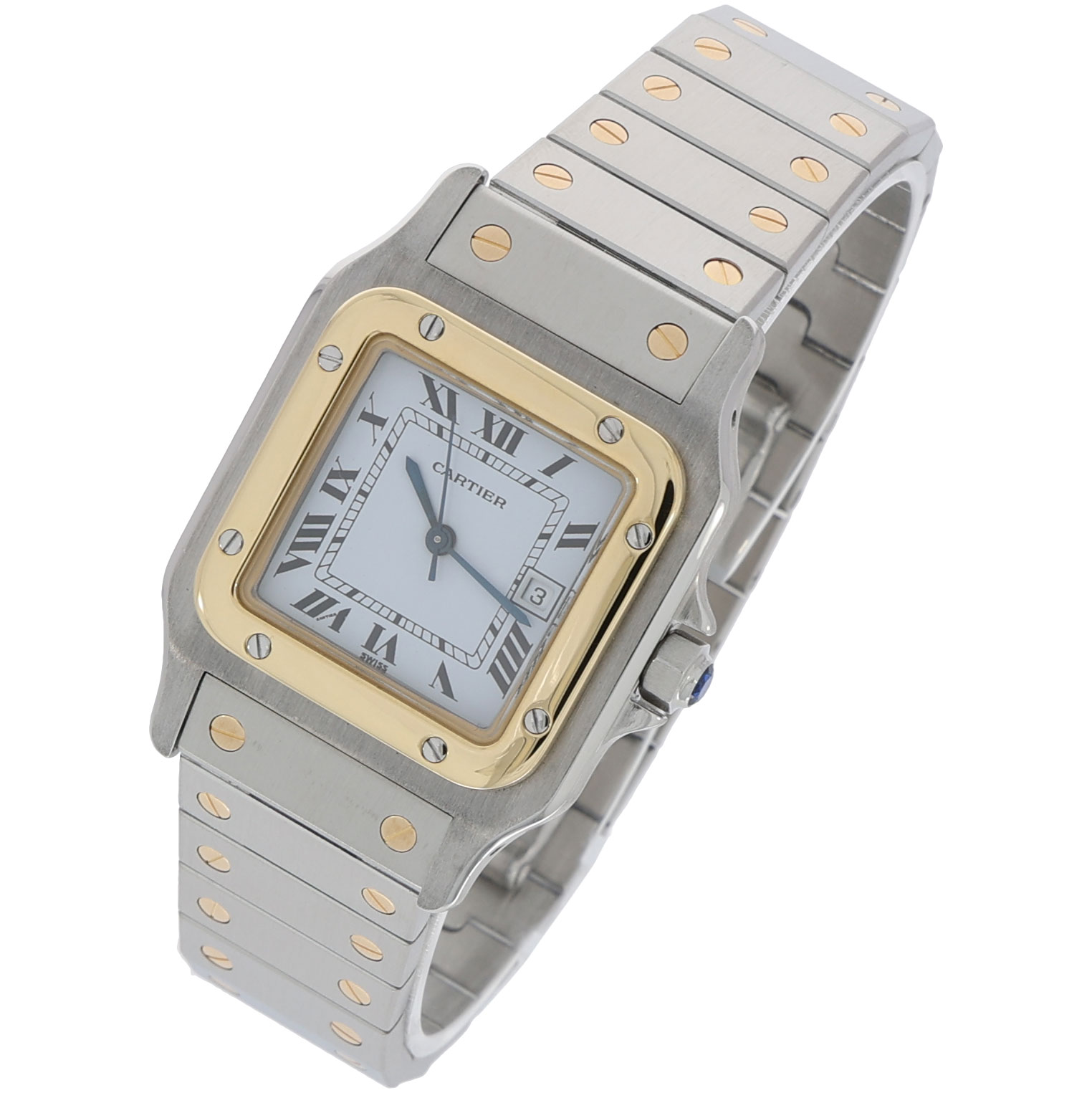 Cartier Santos Carree Ref. 2961 Steel/Gold 18K automatic 1990's Vintage Watch