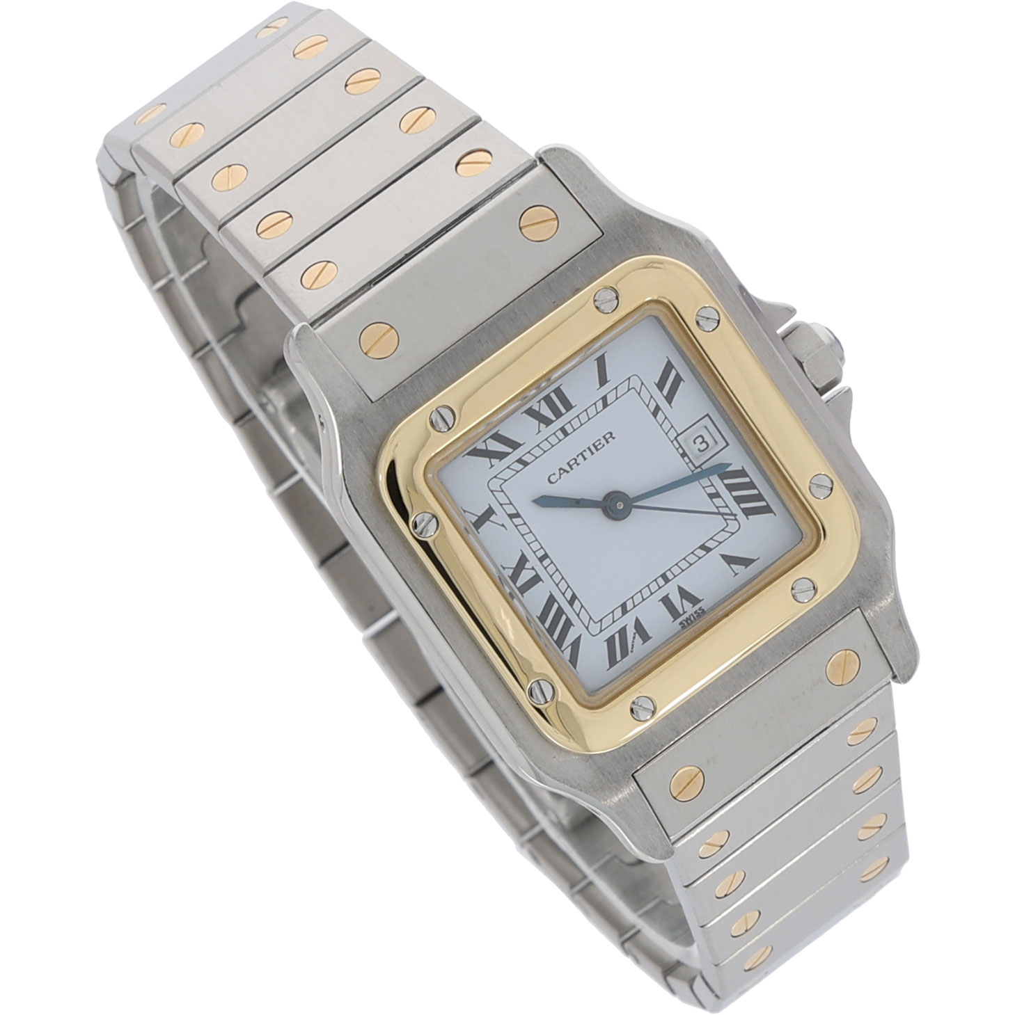 Cartier Santos Carree Ref. 2961 Steel/Gold 18K automatic 1990's Vintage Watch