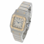 Cartier Santos Galbée Lady Galbée Steel/Gold 18K champagne dial ca. 1990's Vintage Watch Vorschau