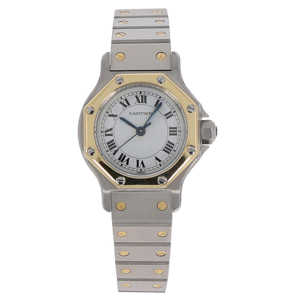 Cartier Santos Octagon Ref. 0907 Stahl/Gold 25mm automatic ca. 1990 Service 03/2025