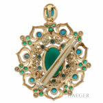 Collier 75 cm Gelbgold 750/ 18 Karat mit Anhänger/ Brosche im Set ca. 2,00 ct Diamanten Vorschau