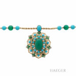 Collier 75 cm Gelbgold 750/ 18 Karat mit Anhänger/ Brosche im Set ca. 2,00 ct Diamanten Vorschau