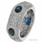 Saphir Ring Gr. 57 Weißgold 750/ 18 Karat mit ca. 1,38 ct Diamanten Vorschau