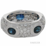 Saphir Ring Gr. 57 Weißgold 750/ 18 Karat mit ca. 1,38 ct Diamanten Vorschau