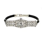 Freco Art Déco Armbanduhr Platin 950, Weißgold 585/ 14 Karat mit 1,35 ct Diamanten Vorschau
