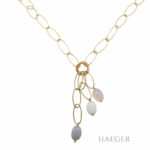 Lariat Kette 43 cm Gelbgold 750/ 18 Karat mit Quarz Farbsteinen Vorschau