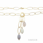 Lariat Kette 43 cm Gelbgold 750/ 18 Karat mit Quarz Farbsteinen Vorschau