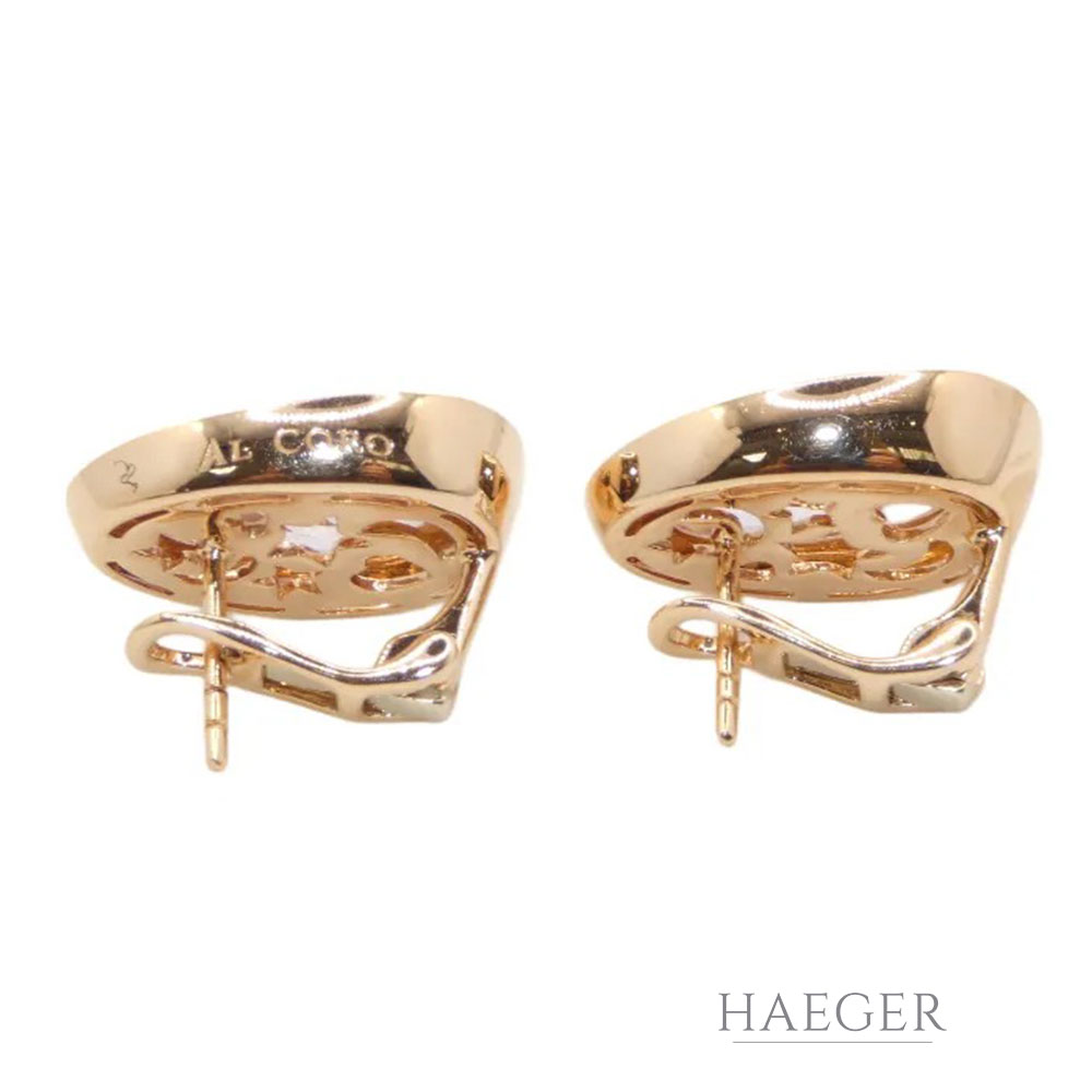 Al Coro Giola Ohrstecker Roségold 750/ 18 Karat mit pinkfarbenem Quarz und 0,44 ct Diamanten - Bild 2
