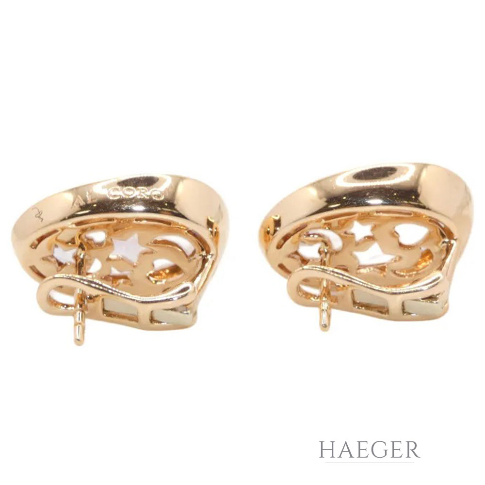 Al Coro Giola Ohrstecker Roségold 750/ 18 Karat mit pinkfarbenem Quarz und 0,44 ct Diamanten - Bild 3