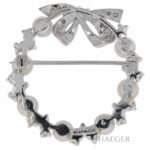 Schilling Brosche Weißgold 750/ 18 Karat mit Zuchtperlen und 1,00 ct Diamanten Vorschau