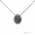 Mondstein Kette 46 cm Weißgold 750/ 18 Karat mit 0,50 ct Diamanten Vorschau