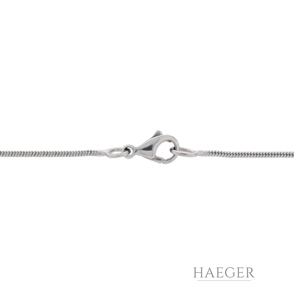 Mondstein Kette 46 cm Weißgold 750/ 18 Karat mit 0,50 ct Diamanten