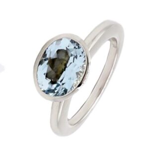 Aquamarin Ring Gr. 54 Weißgold 750/ 18 Karat