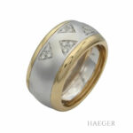 Bandring Gr. 57 Gelb- und Weißgold 750/ 18 Karat mit ca. 0,25ct Diamanten Vorschau