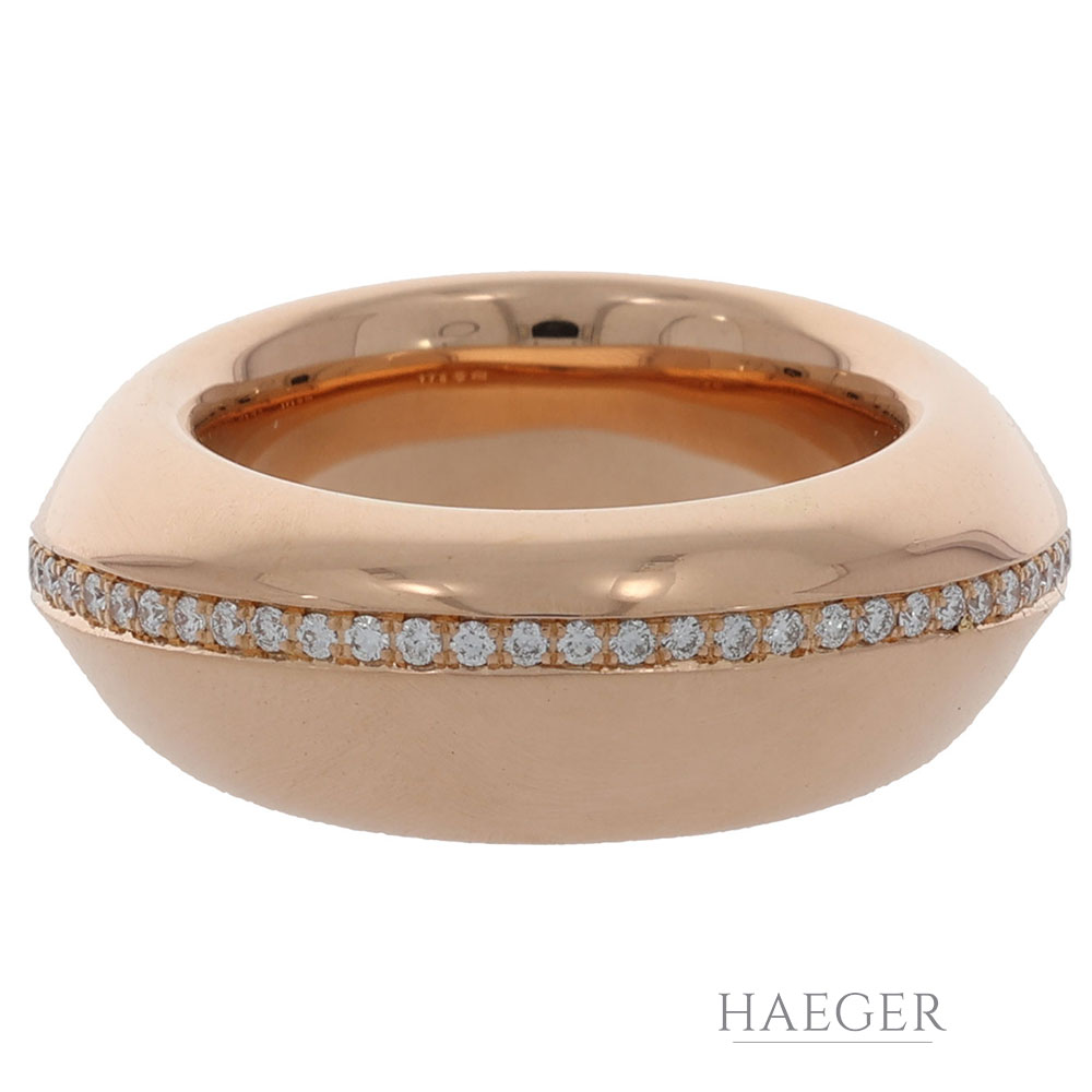 Ring Gr. 56 Roségold 750/ 18 Karat mit 0,44 ct Diamanten