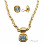 Topasset Collier 52 cm Gelbgold 585/ 14 Karat und Ohrstecker Gelbgold 750/ 18 Karat Vorschau