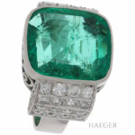 Smaragd Ring Gr. 53 Platin 950 mit 0,80 ct Diamanten Vorschau