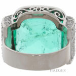 Smaragd Ring Gr. 53 Platin 950 mit 0,80 ct Diamanten - Bild 3 Vorschau