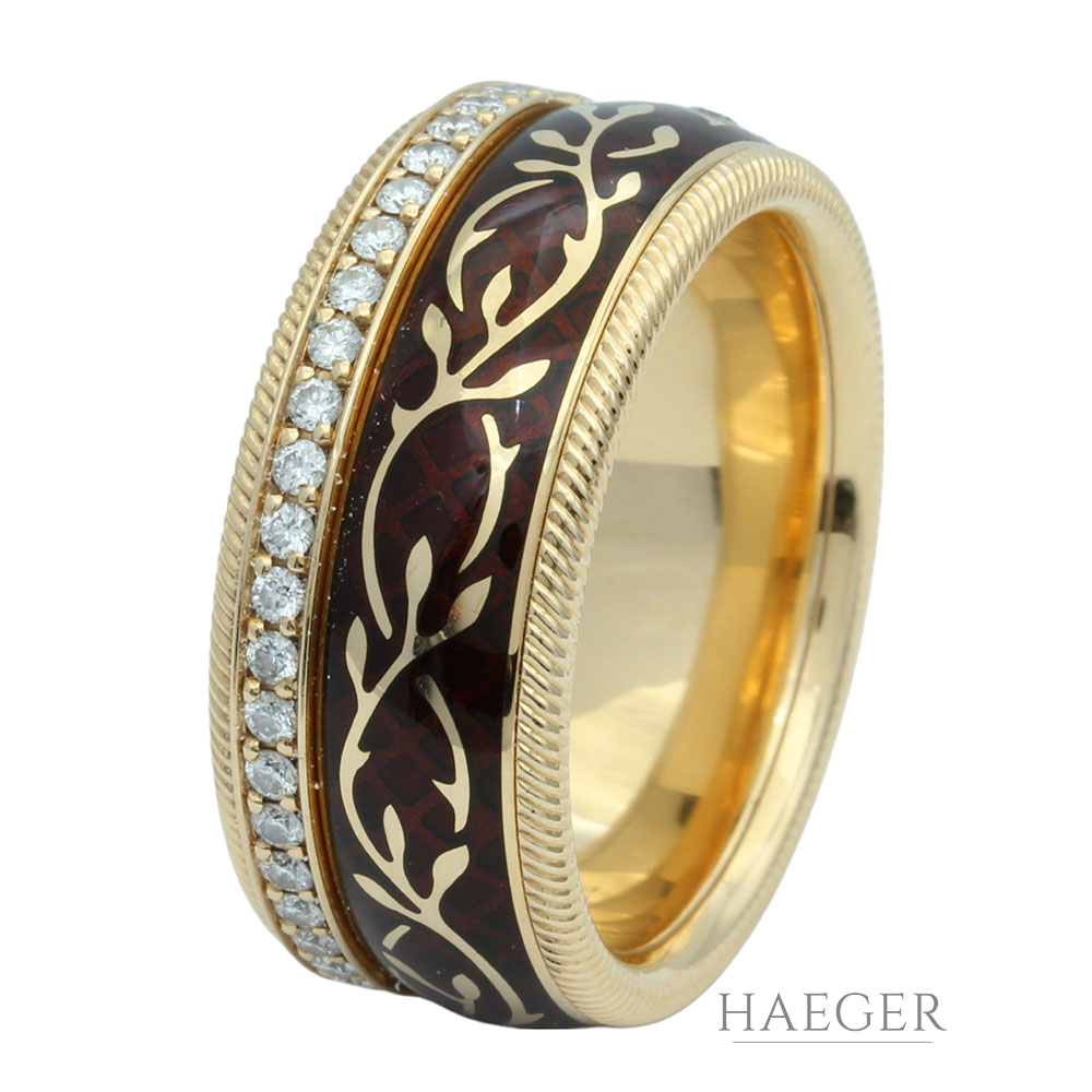 Wellendorff Ring Gr. 54 Gelbgold 750/ 18 Karat mit 0,47 ct Diamant