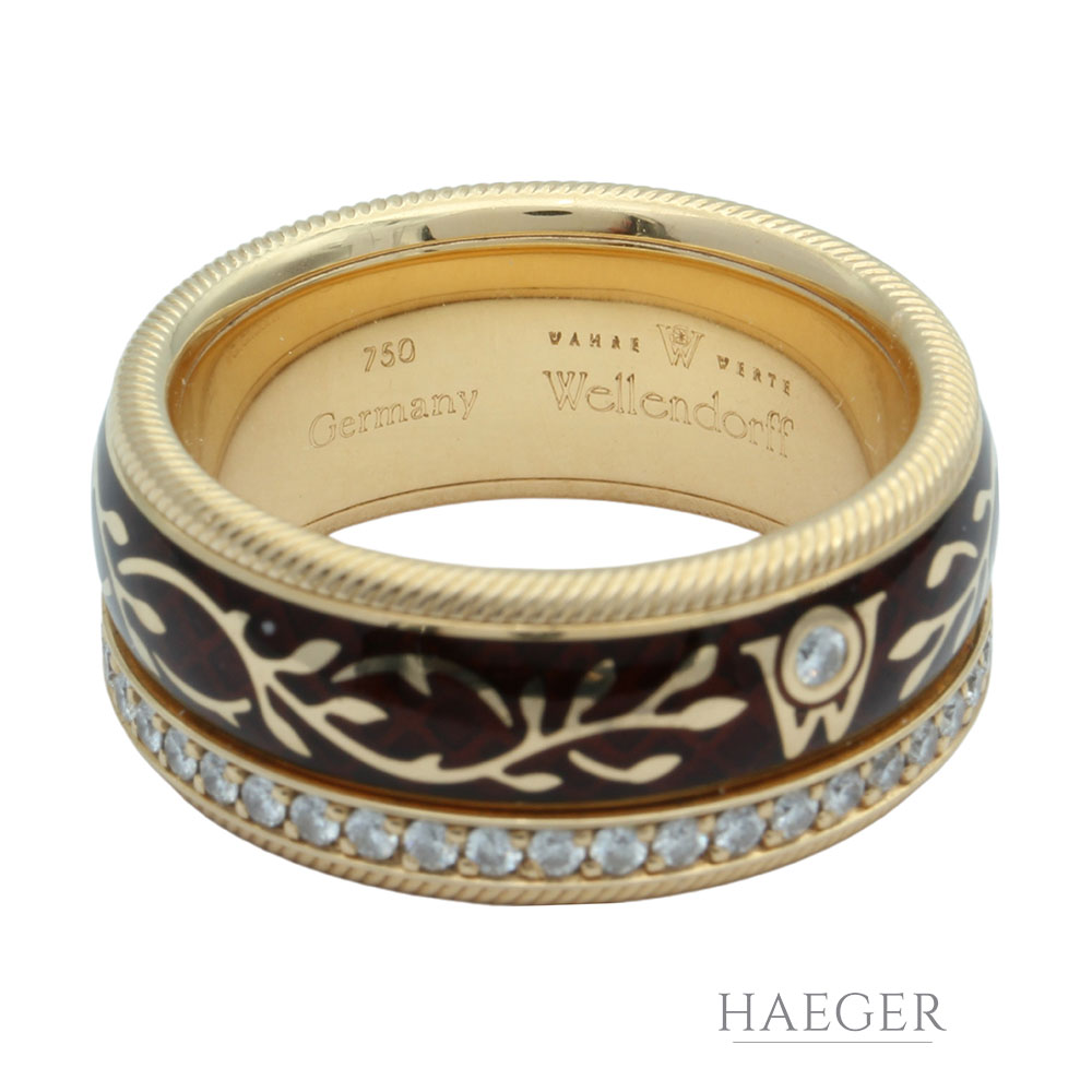 Wellendorff Ring Gr. 54 Gelbgold 750/ 18 Karat mit 0,47 ct Diamant - Bild 2