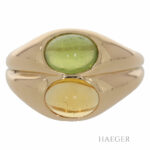 Peridot Citrin Bulgari Ring Gr. 55 Gelbgold 750/ 18 Karat mit Originalbox - Bild 2 Vorschau