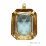 Aquamarin Anhänger Gelbgold 585/ 14 Karat mit 0,2 ct Diamanten Vorschau