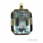Aquamarin Anhänger Gelbgold 585/ 14 Karat mit 0,2 ct Diamanten Vorschau