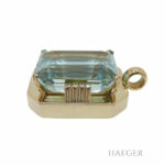 Aquamarin Anhänger Gelbgold 585/ 14 Karat mit 0,2 ct Diamanten Vorschau