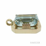 Aquamarin Anhänger Gelbgold 585/ 14 Karat mit 0,2 ct Diamanten Vorschau