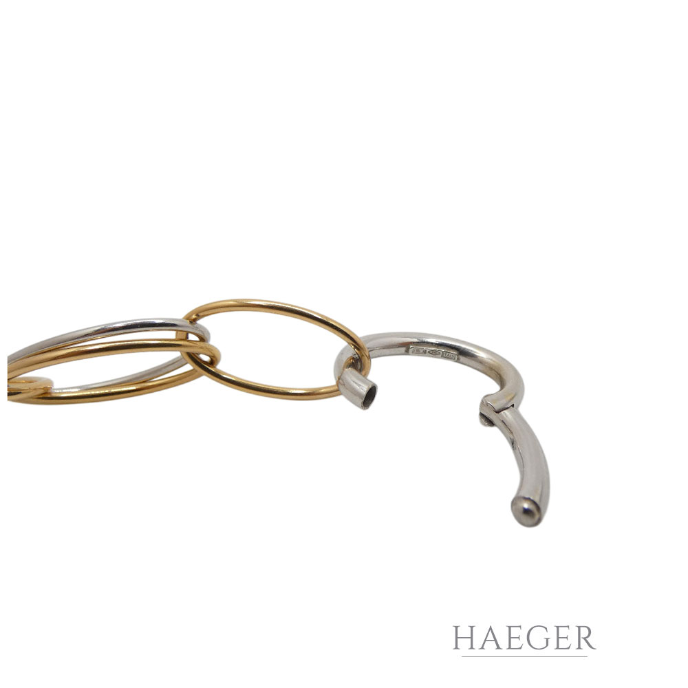 Rauchquarz Collier 70 cm und Anhänger Gelbgold, Weißgold 750/ 18 Karat 0,021 ct Diamanten