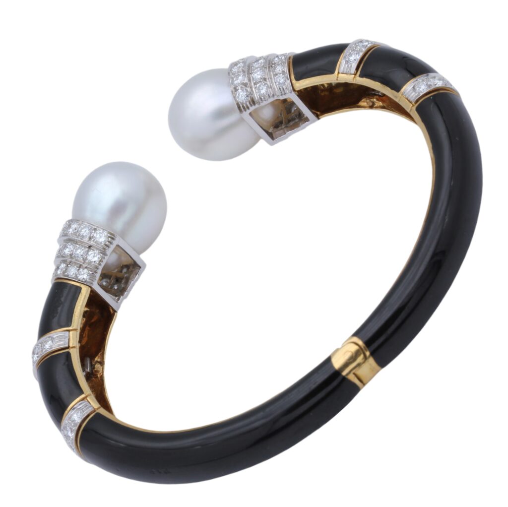David Webb Armband aus Platin 950 und Gelbgold 750 18 Karat mit 5,5 ct Diamanten