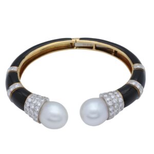 David Webb Armband aus Platin 950 und Gelbgold 750 18 Karat mit 5,5 ct Diamanten