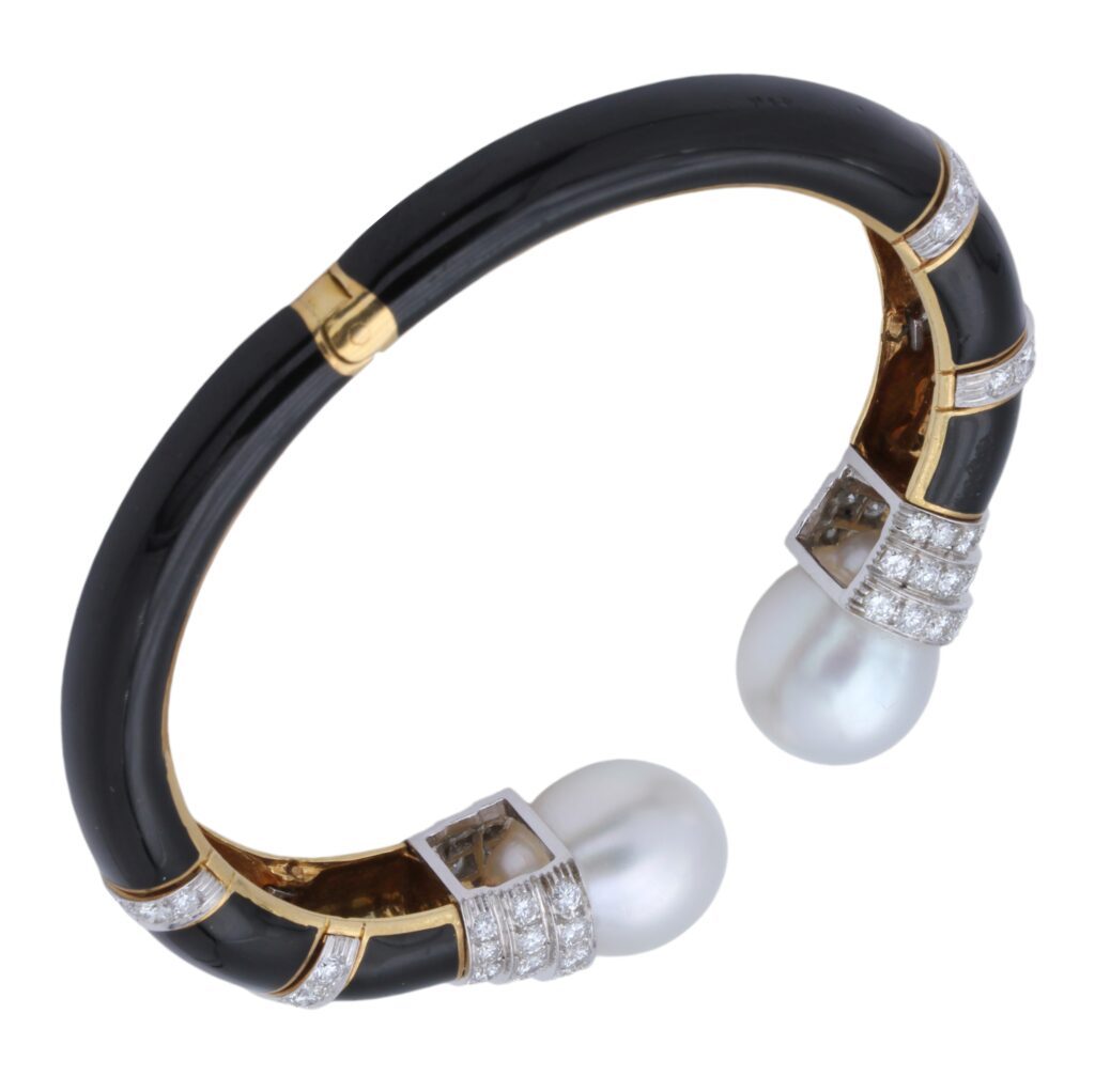 David Webb Armband aus Platin 950 und Gelbgold 750 18 Karat mit 5,5 ct Diamanten