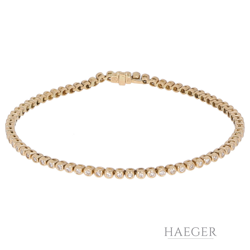 Wellendorff Tennisarmband 18cm Gelbgold 18 Karat mit 1ct Diamanten