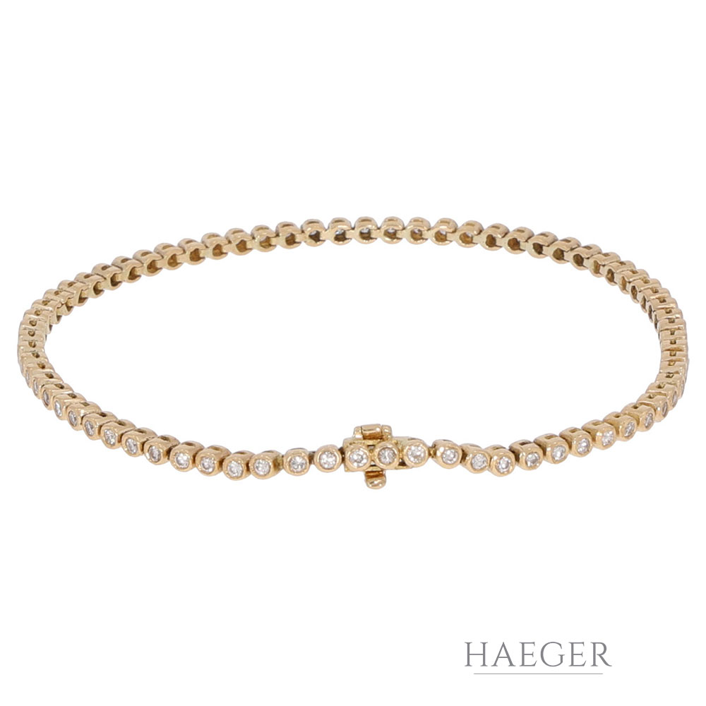 Wellendorff Tennisarmband 18cm Gelbgold 18 Karat mit 1ct Diamanten