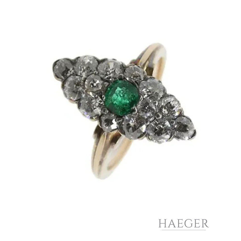 Antiker Ring Gr. 51 Gelbgold 585/ 14 Karat mit Diamanten
