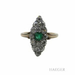 Antiker Ring Gr. 51 Gelbgold 585/ 14 Karat mit Diamanten Vorschau